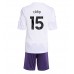 Manchester United Leny Yoro #15 Bortedraktsett Barn 2025-26 Korte ermer (+ Korte bukser)